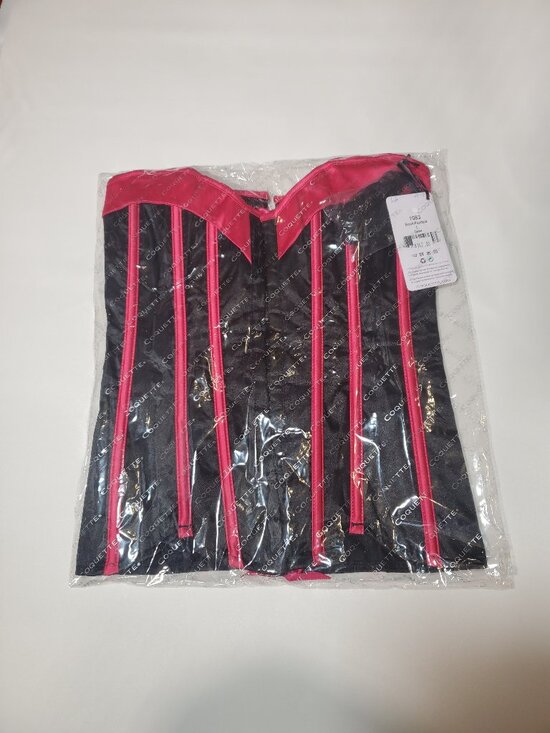 Bustier Corset – Black w/ Pink Trim – Size Large – NWT - Picture 6 of 11